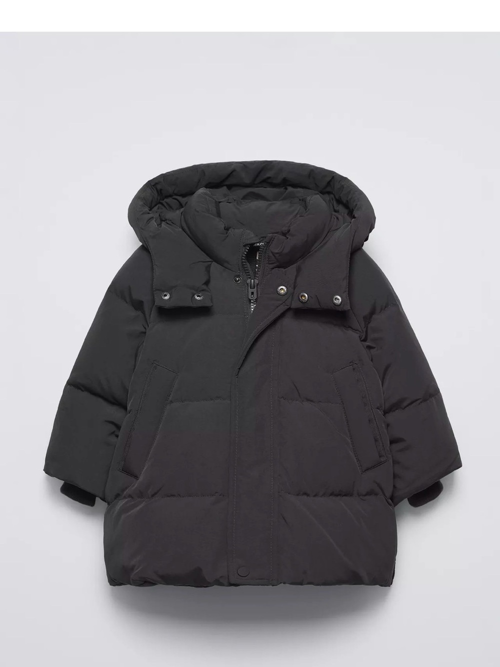 Zara Kids Black Hooded Puffer Jacket